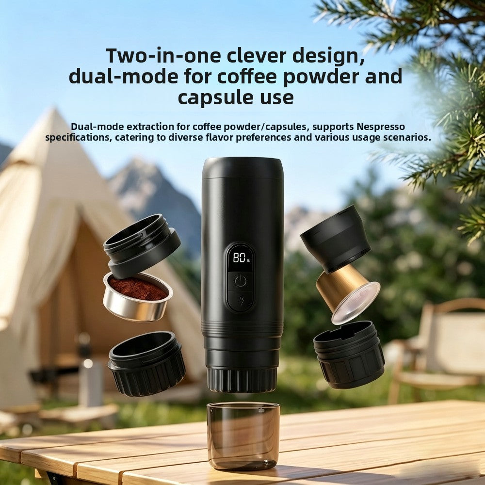 Heated small coffee machine, portable espresso machine